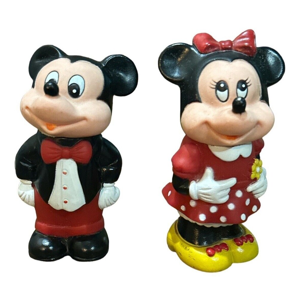 VTG MICKEY‎ & MINNIE MOUSE Walt Disney Company 1986 Tootsie Toy 5" Figurines